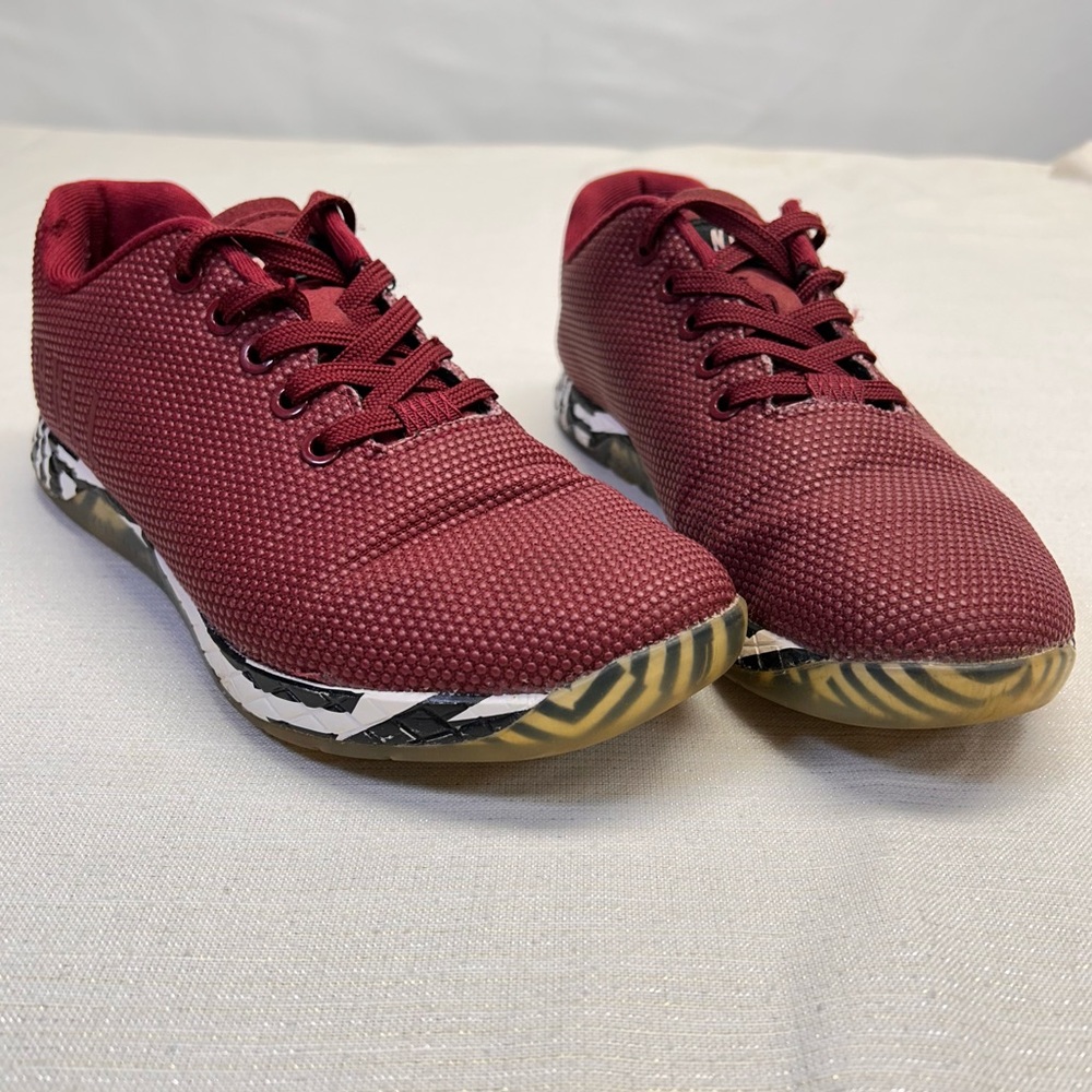 NOBULL USED Cabernet zebra burgundy black white sole women’s 7.5 men’s 6 READ